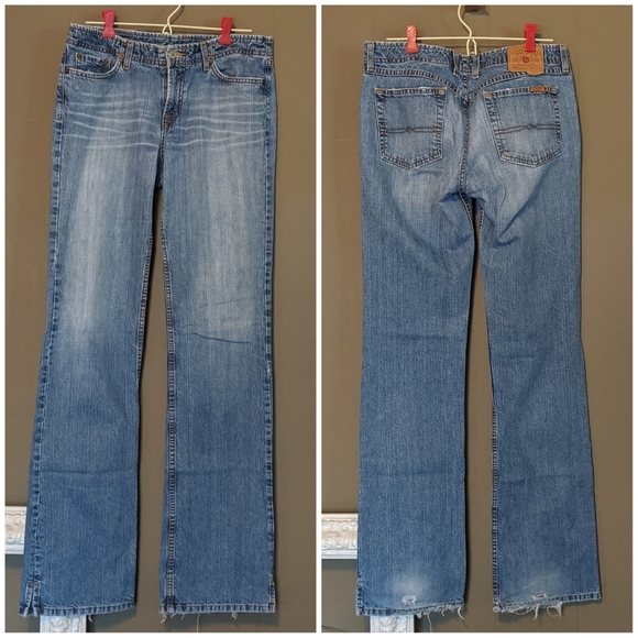 Lucky Brand dungaree jeans Sz 8 Long - Picture 3 of 3